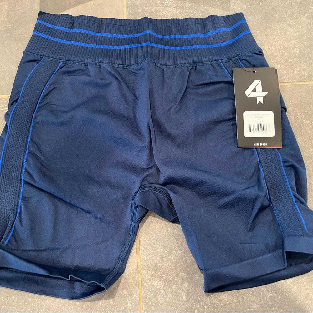 FourLaps Aero Seamless Short 5” Blue Heather Size XL New With Tags